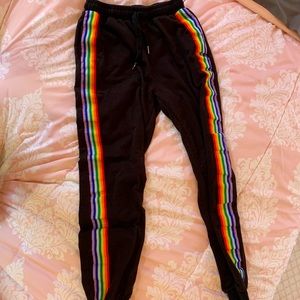 Rainbow striped sweats!